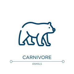 Carnivore icon. Linear vector illustration from wildlife collection. Outline carnivore icon vector. Thin line symbol for use on web and mobile apps, logo, print media.