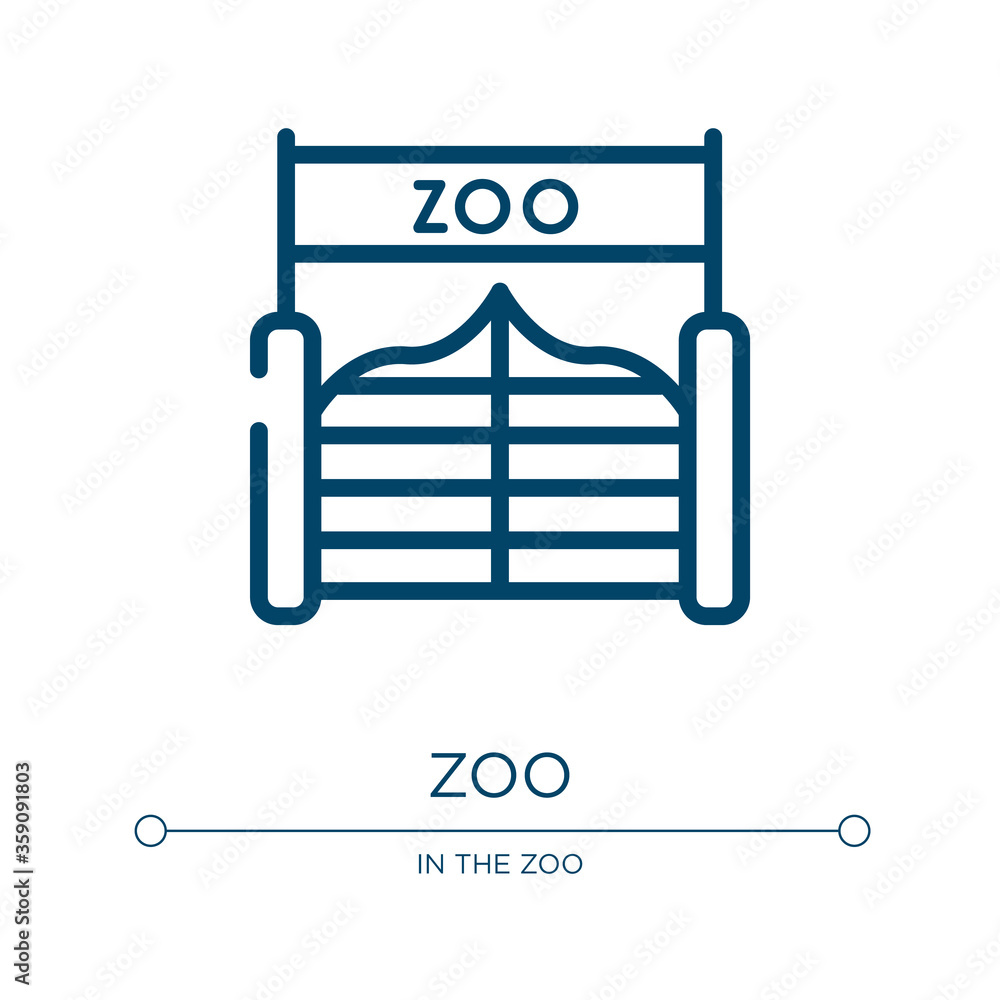 Poster zoo icon. linear vector illustration from zoo collection. outline zoo icon vector. thin line symbol 