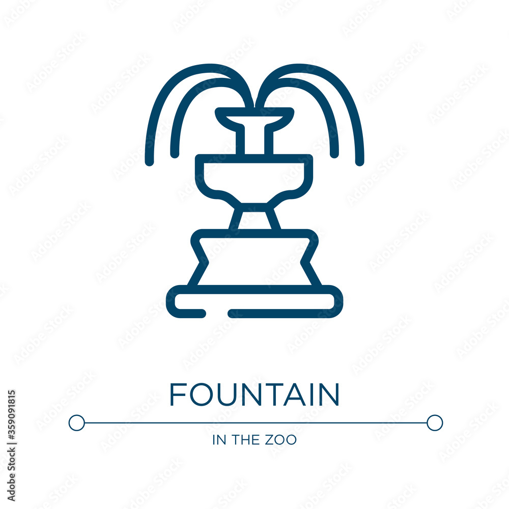 Poster fountain icon. linear vector illustration from zoo collection. outline fountain icon vector. thin li