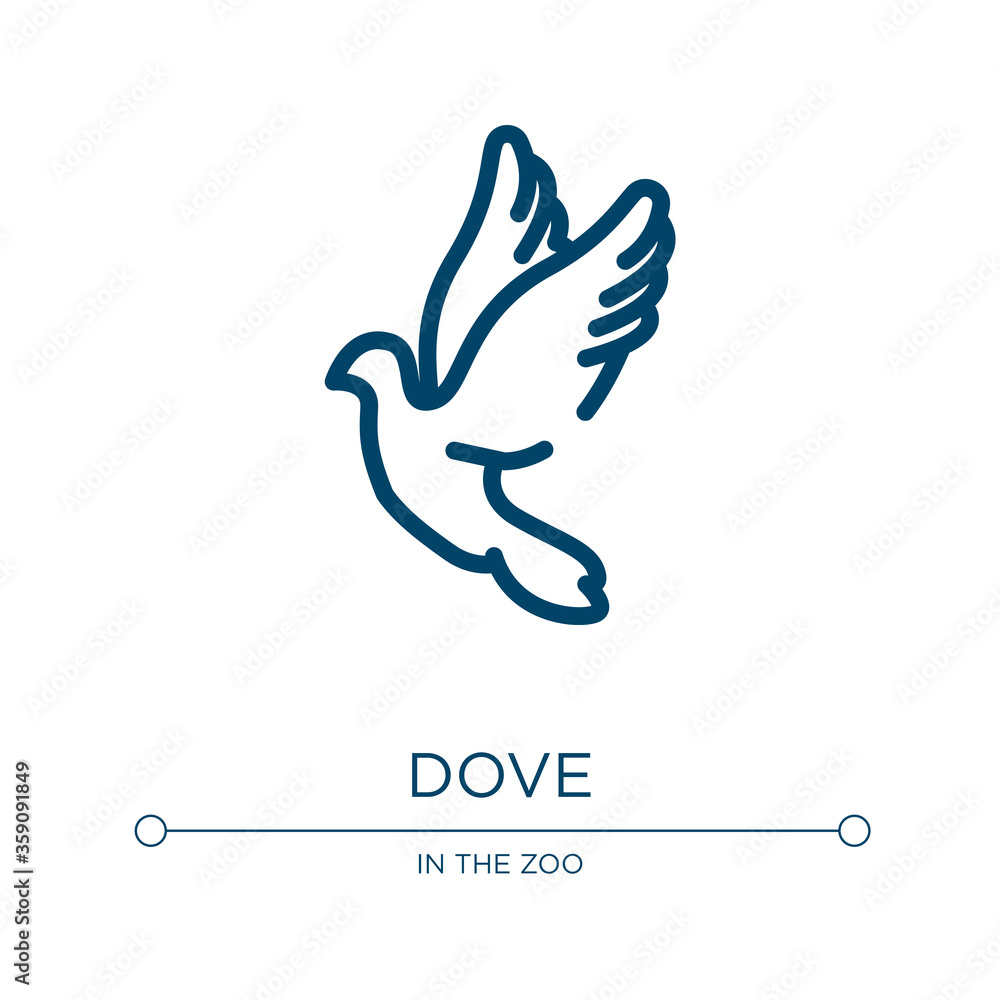Poster dove icon. linear vector illustration from birds collection. outline dove icon vector. thin line sym