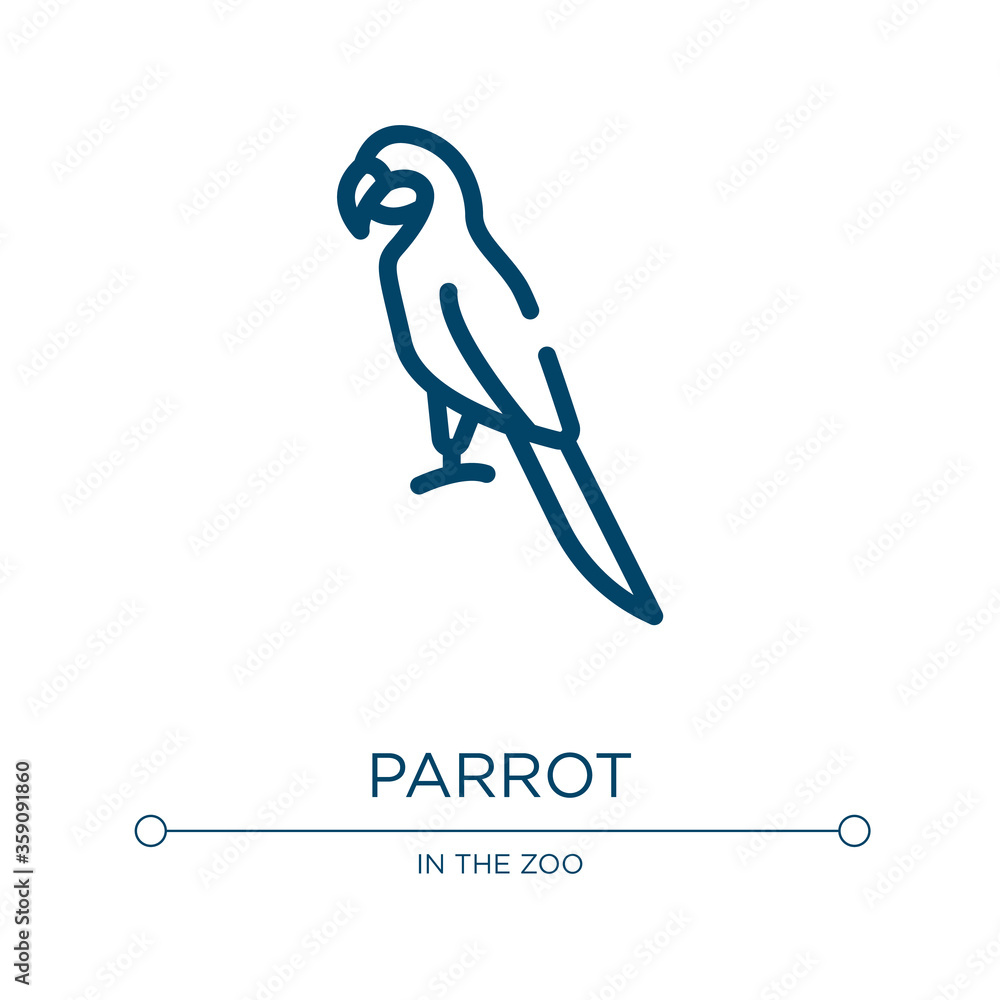 Poster parrot icon. linear vector illustration from birds collection. outline parrot icon vector. thin line