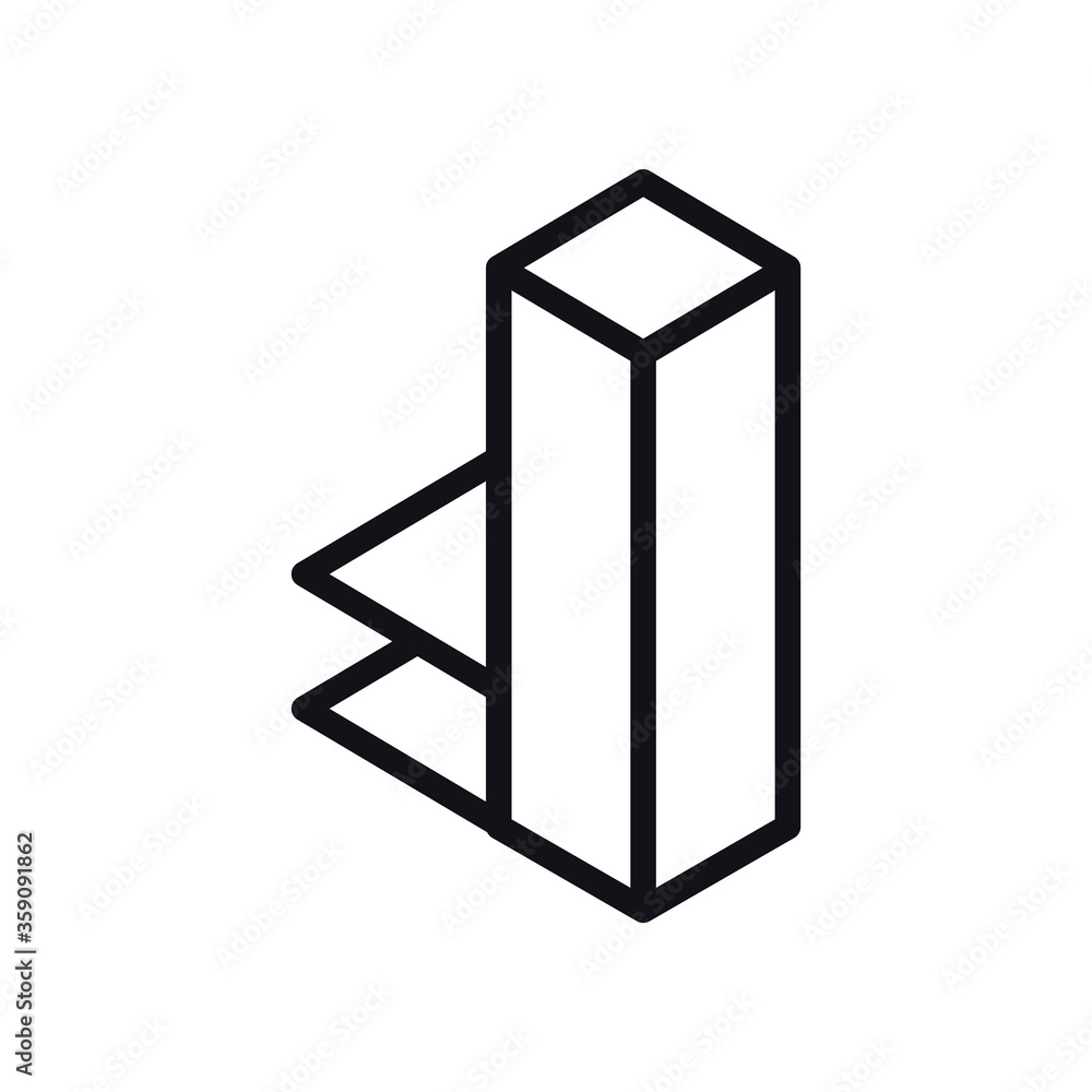 Poster geometric and abstract 3d tower line style icon vector design