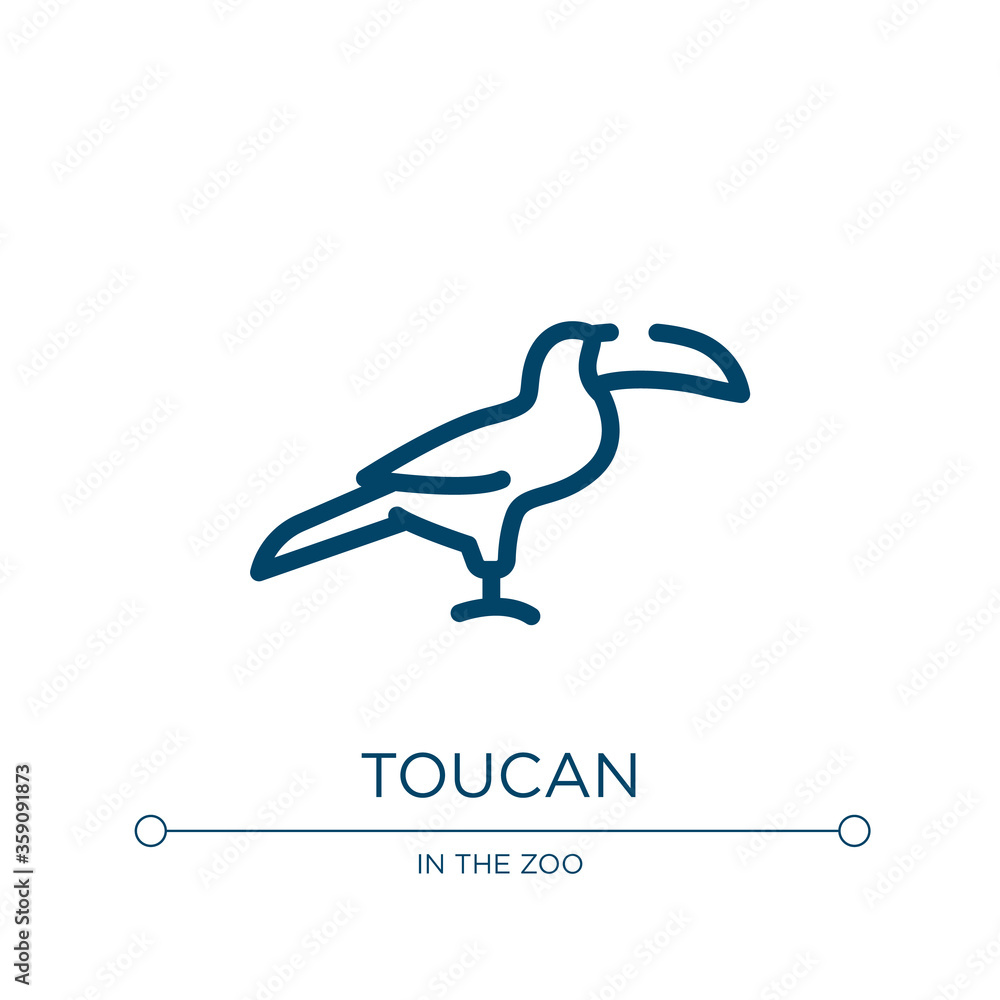 Poster toucan icon. linear vector illustration from birds collection. outline toucan icon vector. thin line