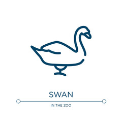 Swan icon. Linear vector illustration from birds collection. Outline swan icon vector. Thin line symbol for use on web and mobile apps, logo, print media.
