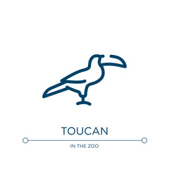 Toucan icon. Linear vector illustration from birds collection. Outline toucan icon vector. Thin line symbol for use on web and mobile apps, logo, print media.