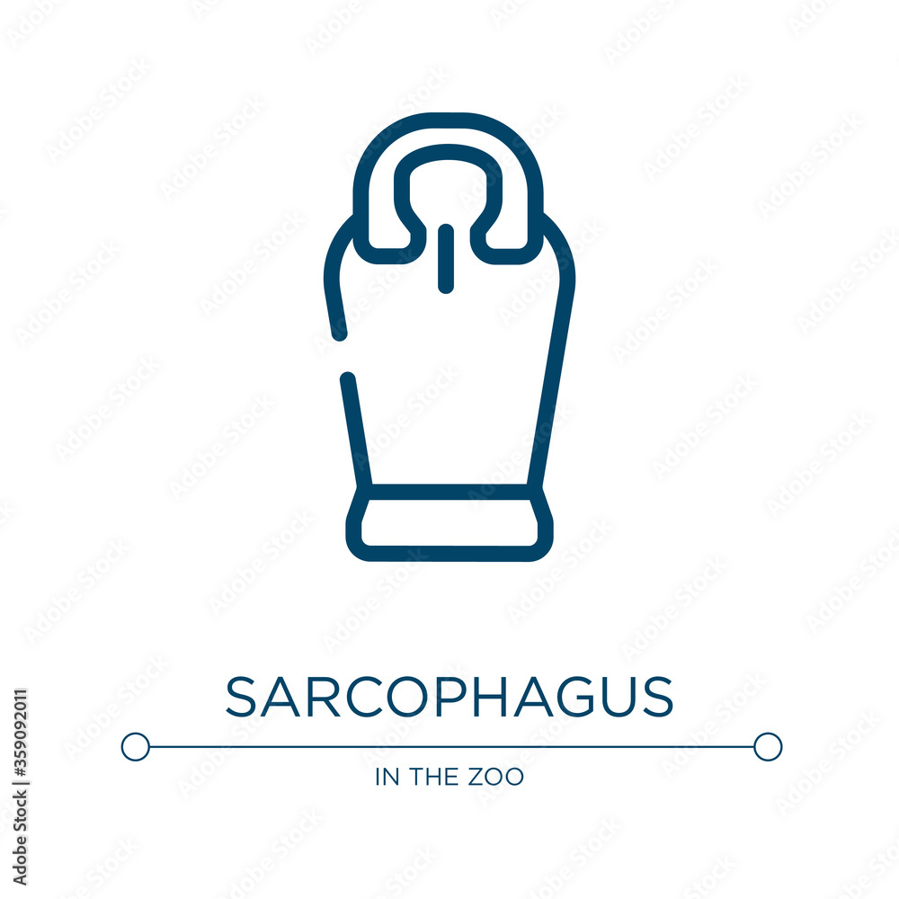Poster sarcophagus icon. linear vector illustration from desert collection. outline sarcophagus icon vector