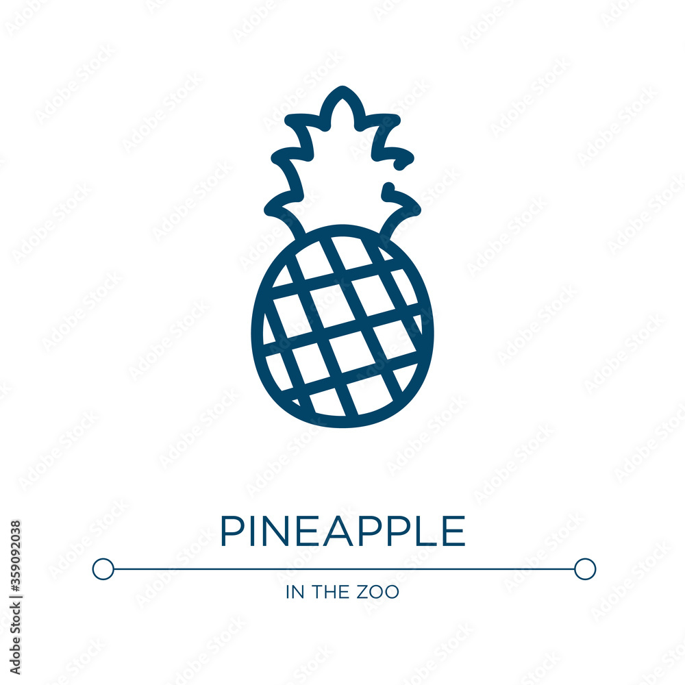 Poster pineapple icon. linear vector illustration from nature collection. outline pineapple icon vector. th