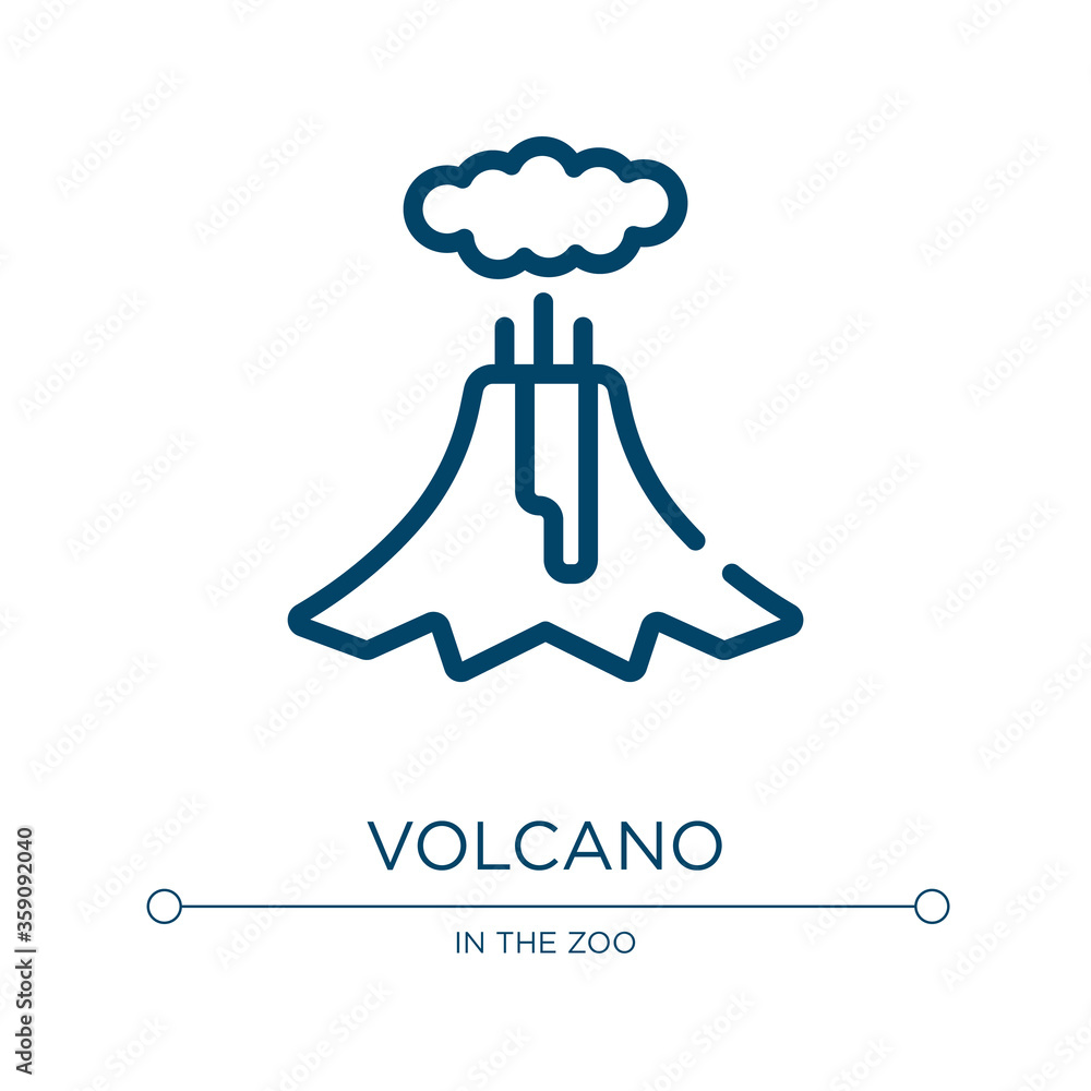 Poster volcano icon. linear vector illustration from nature collection. outline volcano icon vector. thin l