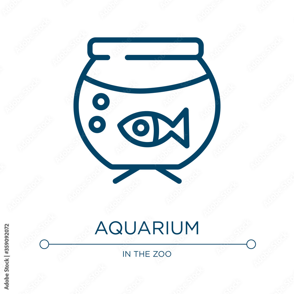 Poster aquarium icon. linear vector illustration from in the zoo collection. outline aquarium icon vector. 