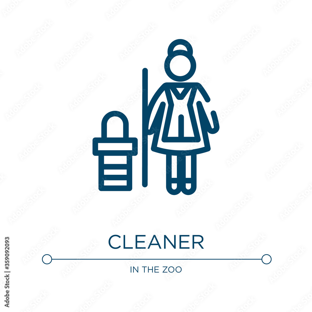 Poster cleaner icon. linear vector illustration from in the zoo collection. outline cleaner icon vector. th
