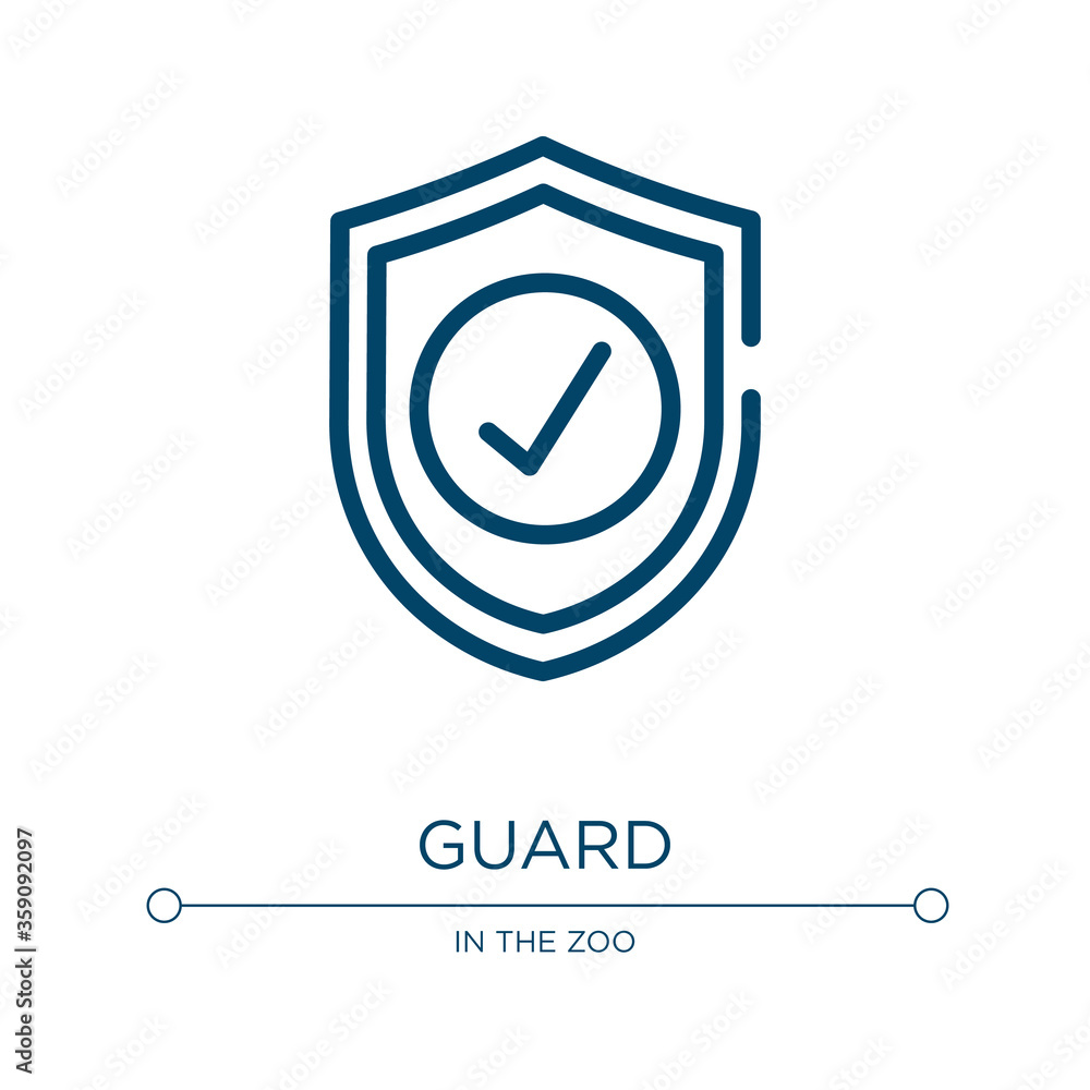 Poster guard icon. linear vector illustration from in the zoo collection. outline guard icon vector. thin l