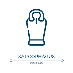 Sarcophagus icon. Linear vector illustration from desert collection. Outline sarcophagus icon vector. Thin line symbol for use on web and mobile apps, logo, print media.
