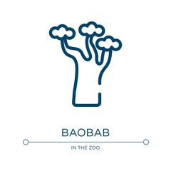 Baobab icon. Linear vector illustration from nature collection. Outline baobab icon vector. Thin line symbol for use on web and mobile apps, logo, print media.