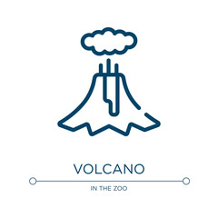 Volcano icon. Linear vector illustration from nature collection. Outline volcano icon vector. Thin line symbol for use on web and mobile apps, logo, print media.