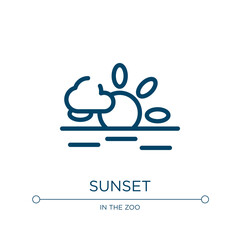 Sunset icon. Linear vector illustration from nature collection. Outline sunset icon vector. Thin line symbol for use on web and mobile apps, logo, print media.