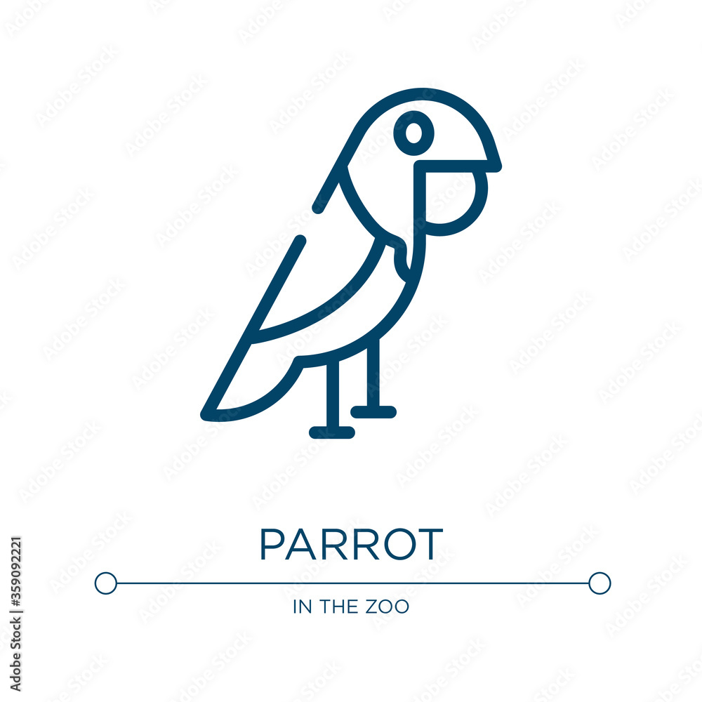 Poster parrot icon. linear vector illustration from birds collection. outline parrot icon vector. thin line