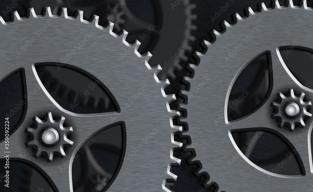 Poster system administrator control, gear configuration settings tools concept.