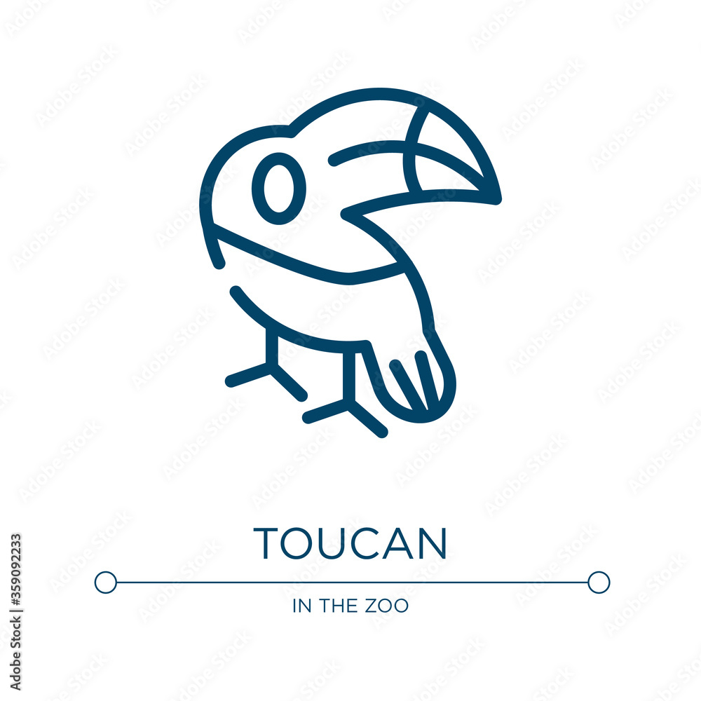 Poster toucan icon. linear vector illustration from birds collection. outline toucan icon vector. thin line