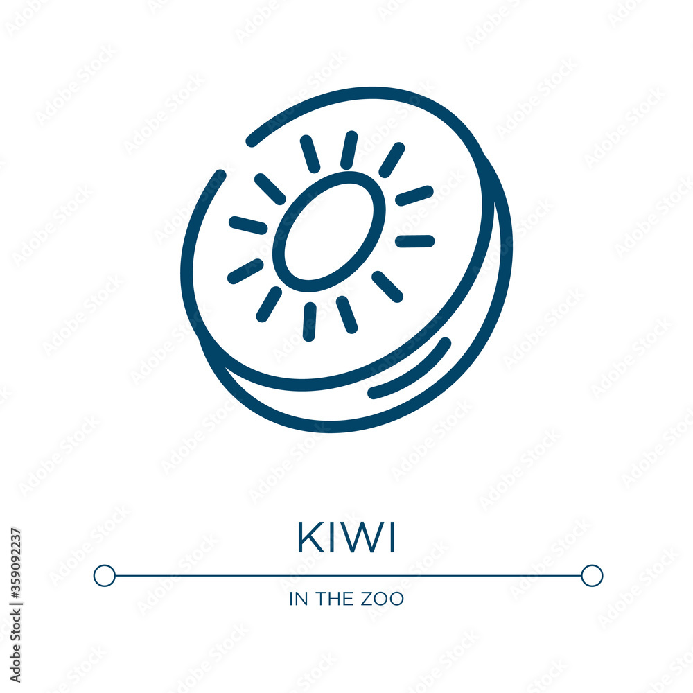 Poster kiwi icon. linear vector illustration from wildlife collection. outline kiwi icon vector. thin line 