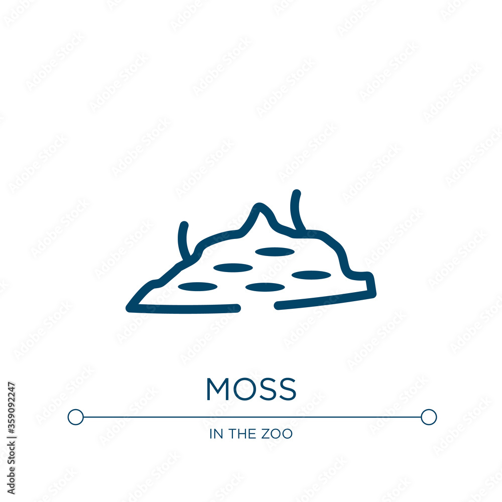 Poster moss icon. linear vector illustration from wildlife collection. outline moss icon vector. thin line 