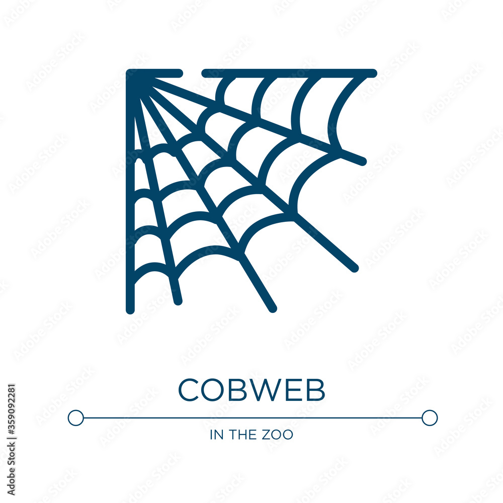 Poster cobweb icon. linear vector illustration from wildlife collection. outline cobweb icon vector. thin l