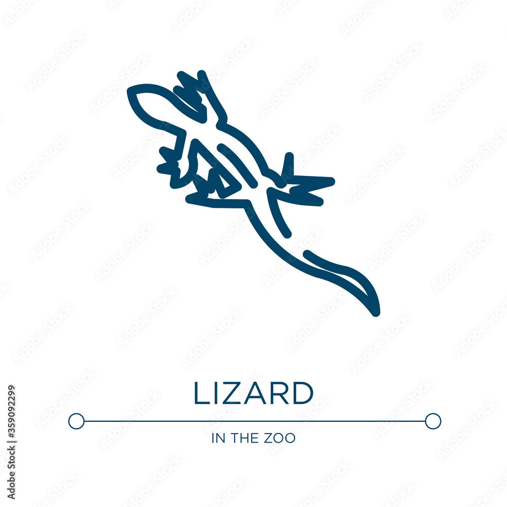 Poster lizard icon. linear vector illustration from desert collection. outline lizard icon vector. thin lin
