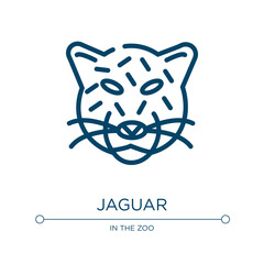 Jaguar icon. Linear vector illustration from animal head collection. Outline jaguar icon vector. Thin line symbol for use on web and mobile apps, logo, print media.