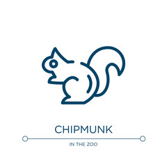 Chipmunk icon. Linear vector illustration from animal head collection. Outline chipmunk icon vector. Thin line symbol for use on web and mobile apps, logo, print media.