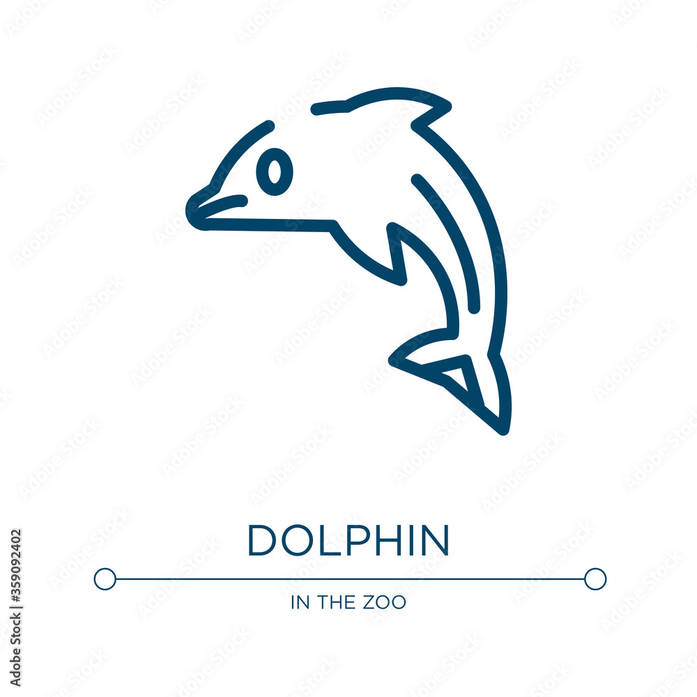 Poster dolphin icon. linear vector illustration from nature collection. outline dolphin icon vector. thin l