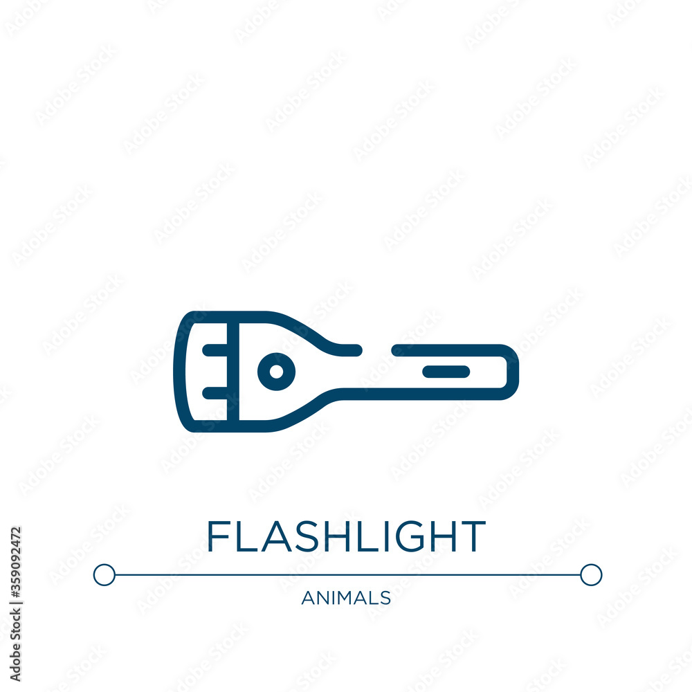 Poster flashlight icon. linear vector illustration from diving collection. outline flashlight icon vector. 