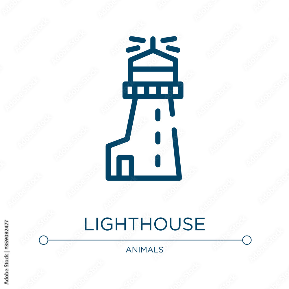 Poster lighthouse icon. linear vector illustration from diving collection. outline lighthouse icon vector. 