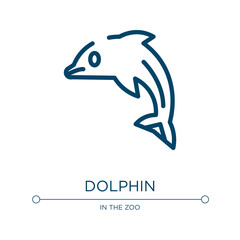Dolphin icon. Linear vector illustration from nature collection. Outline dolphin icon vector. Thin line symbol for use on web and mobile apps, logo, print media.