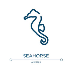 Seahorse icon. Linear vector illustration from diving collection. Outline seahorse icon vector. Thin line symbol for use on web and mobile apps, logo, print media.