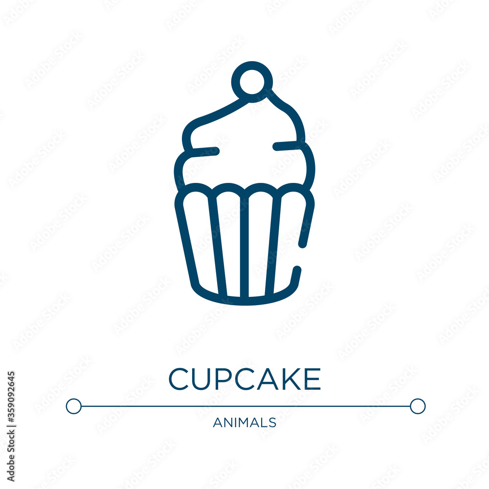 Poster cupcake icon. linear vector illustration from spring collection. outline cupcake icon vector. thin l