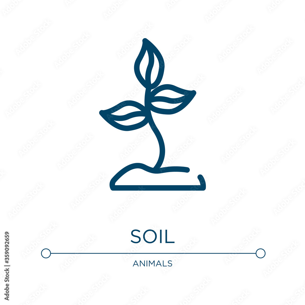 Poster soil icon. linear vector illustration from spring collection. outline soil icon vector. thin line sy