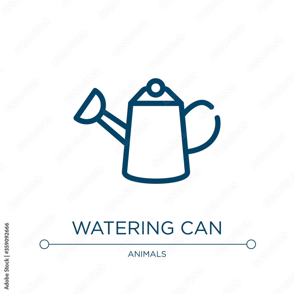Poster watering can icon. linear vector illustration from spring collection. outline watering can icon vect