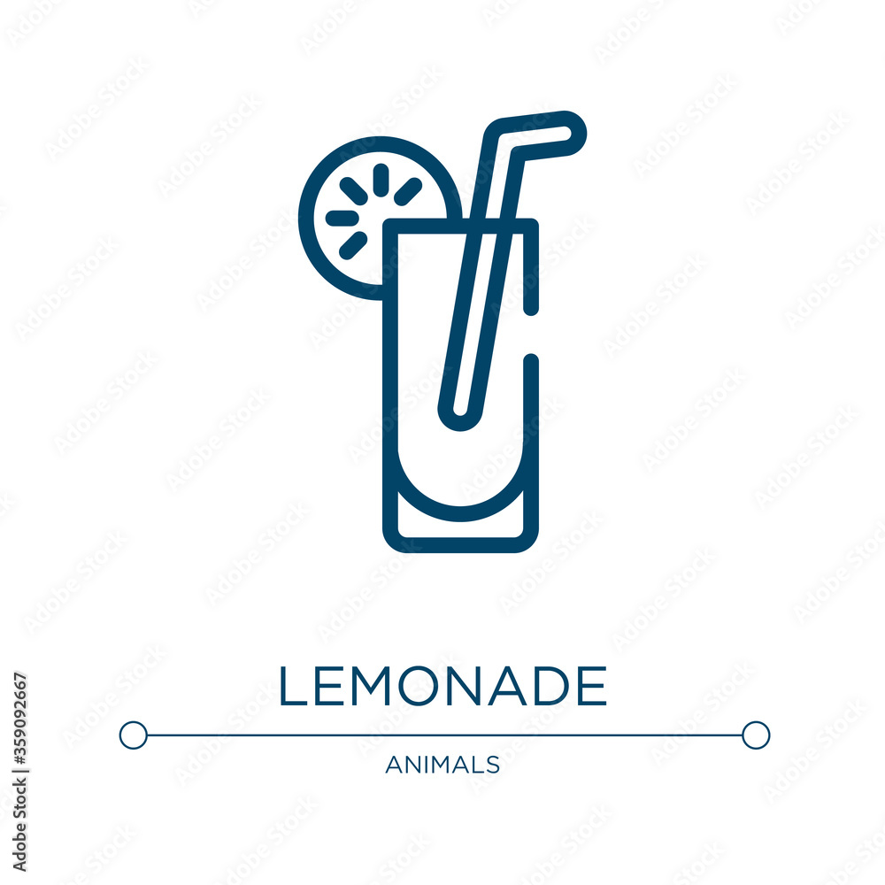 Poster lemonade icon. linear vector illustration from spring collection. outline lemonade icon vector. thin