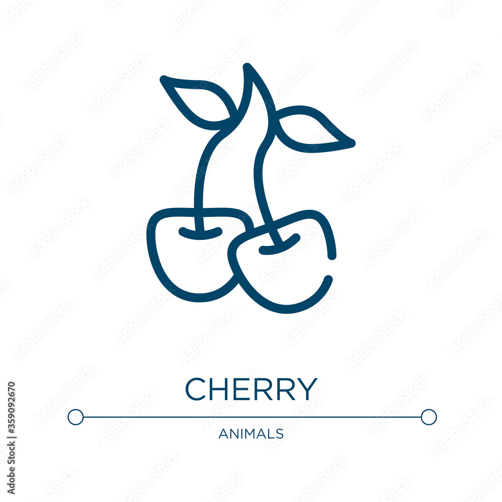 Poster cherry icon. linear vector illustration from spring collection. outline cherry icon vector. thin lin