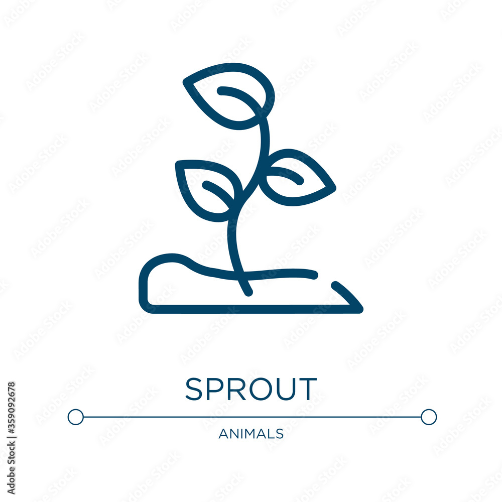 Poster sprout icon. linear vector illustration from spring collection. outline sprout icon vector. thin lin