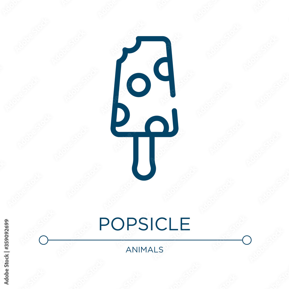 Poster Popsicle icon. Linear vector illustration from spring collection. Outline popsicle icon vector. Thin line symbol for use on web and mobile apps, logo, print media.