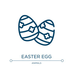 Easter egg icon. Linear vector illustration from spring collection. Outline easter egg icon vector. Thin line symbol for use on web and mobile apps, logo, print media.