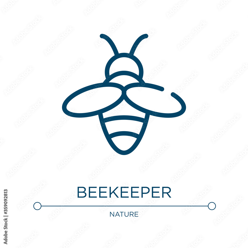 Poster beekeeper icon. linear vector illustration from spring collection. outline beekeeper icon vector. th