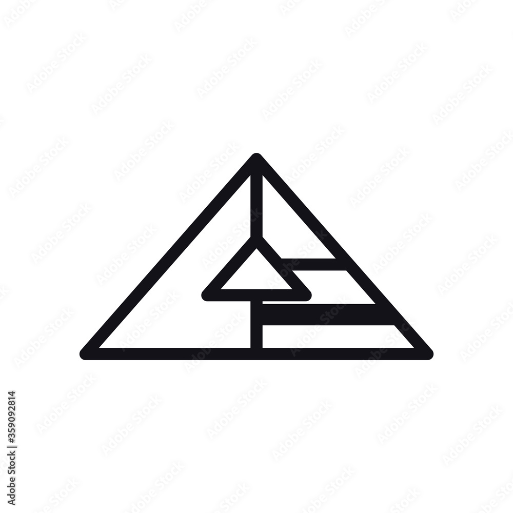 Poster geometric and abstract 3d pyramid line style icon vector design