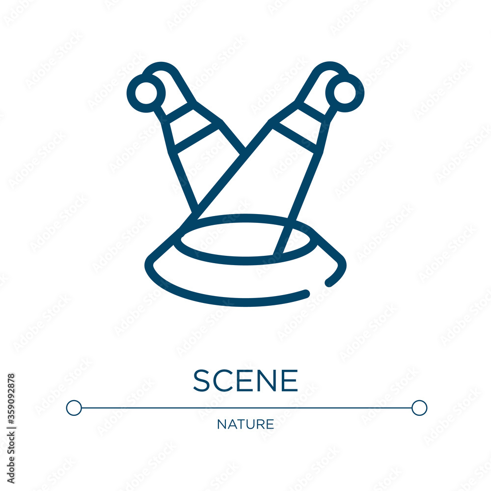 Poster scene icon. linear vector illustration from circus collection. outline scene icon vector. thin line 