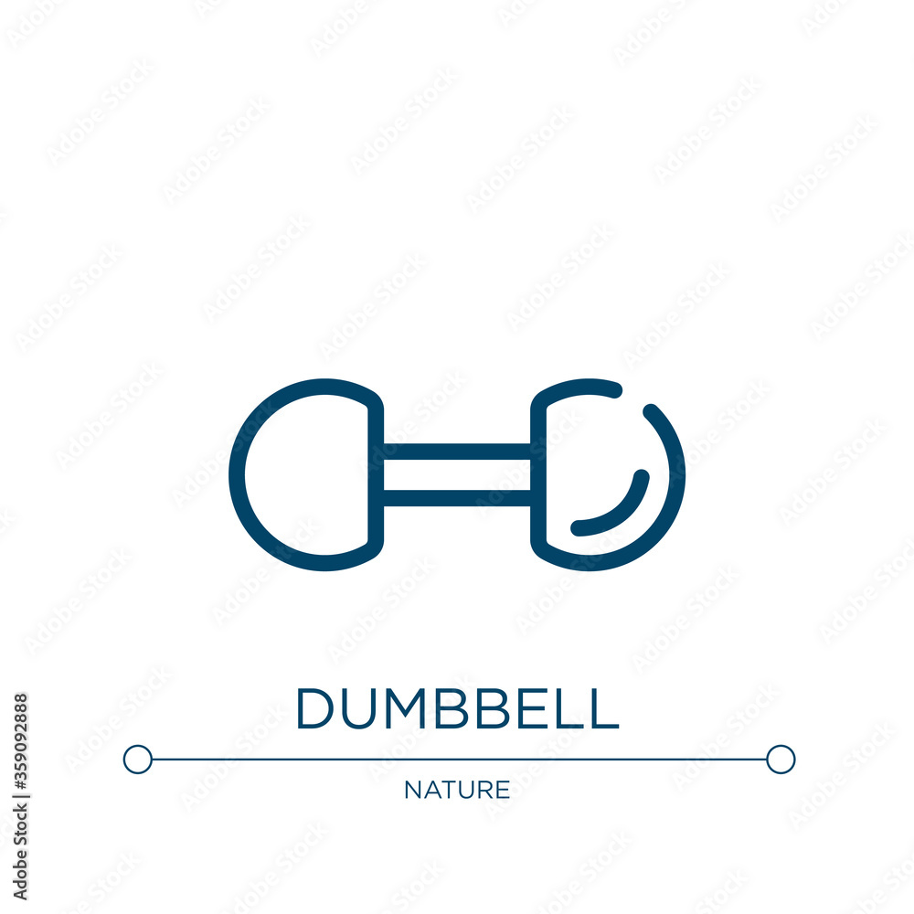 Poster dumbbell icon. linear vector illustration from circus collection. outline dumbbell icon vector. thin