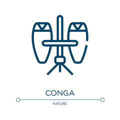 Conga icon. Linear vector illustration from africa collection. Outline conga icon vector. Thin line symbol for use on web and mobile apps, logo, print media.