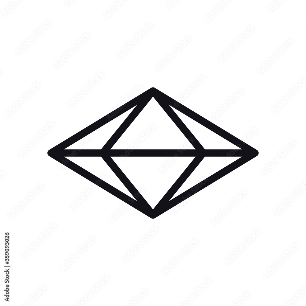 Poster geometric and abstract 3d diamond line style icon vector design