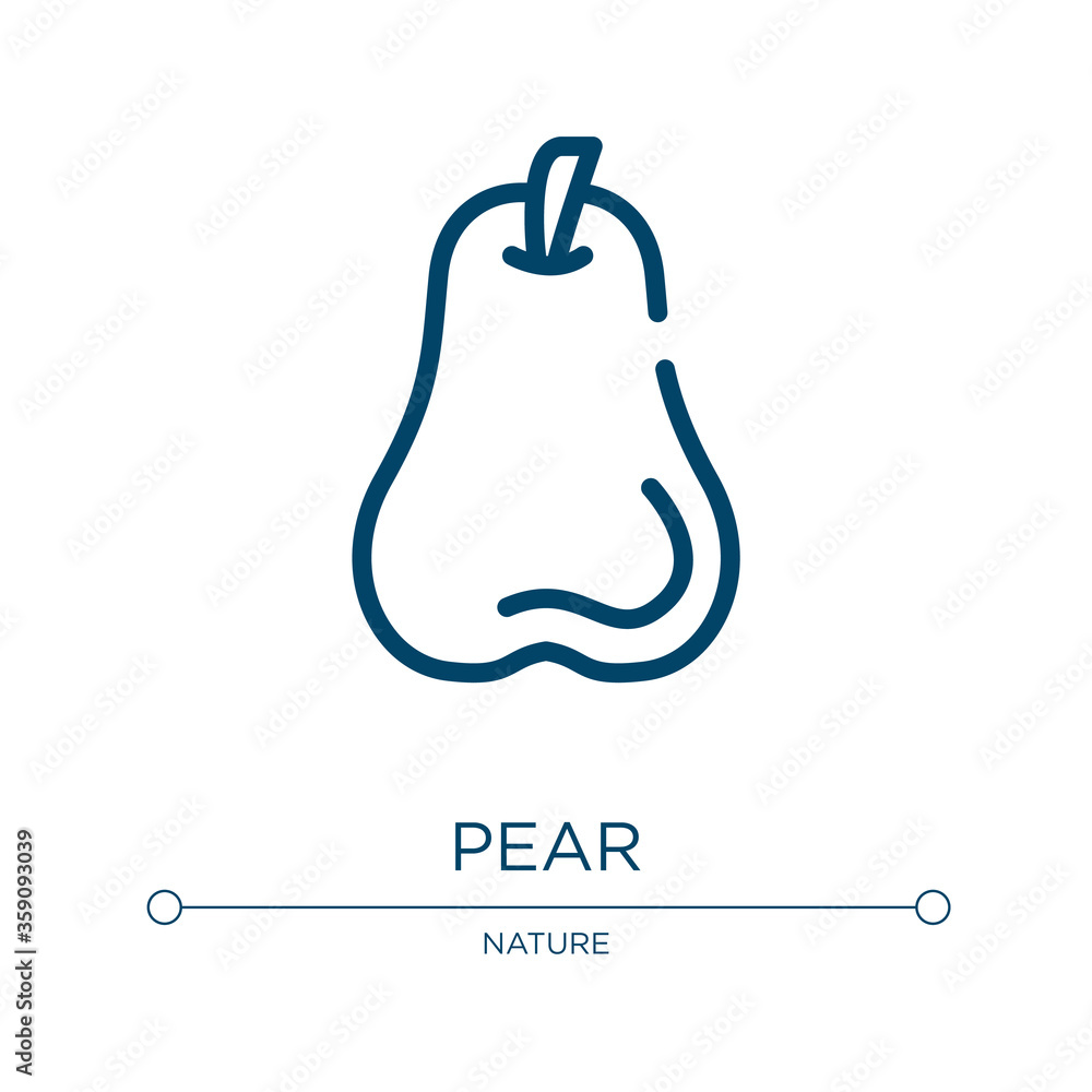 Poster pear icon. linear vector illustration from thanksgiving collection. outline pear icon vector. thin l