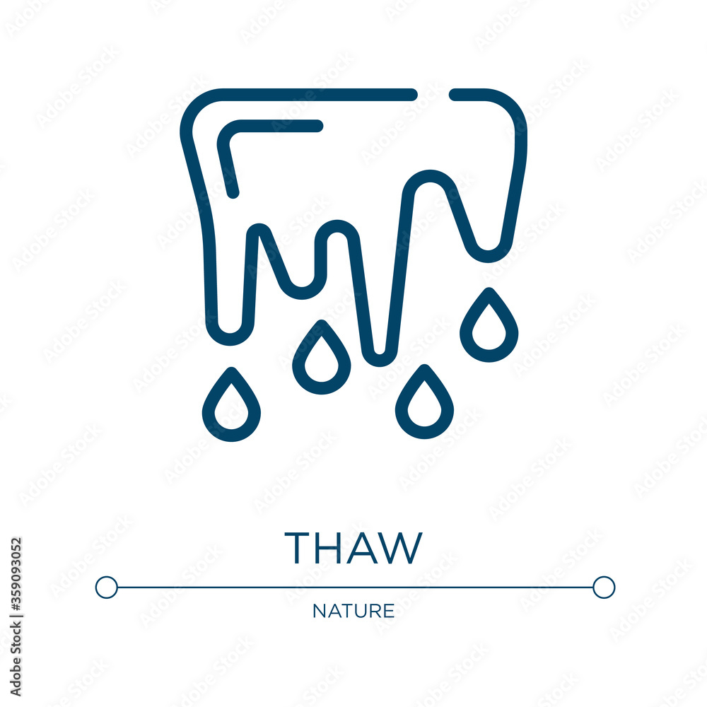 Poster thaw icon. linear vector illustration from spring collection. outline thaw icon vector. thin line sy