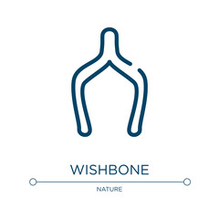 Wishbone icon. Linear vector illustration from thanksgiving collection. Outline wishbone icon vector. Thin line symbol for use on web and mobile apps, logo, print media.